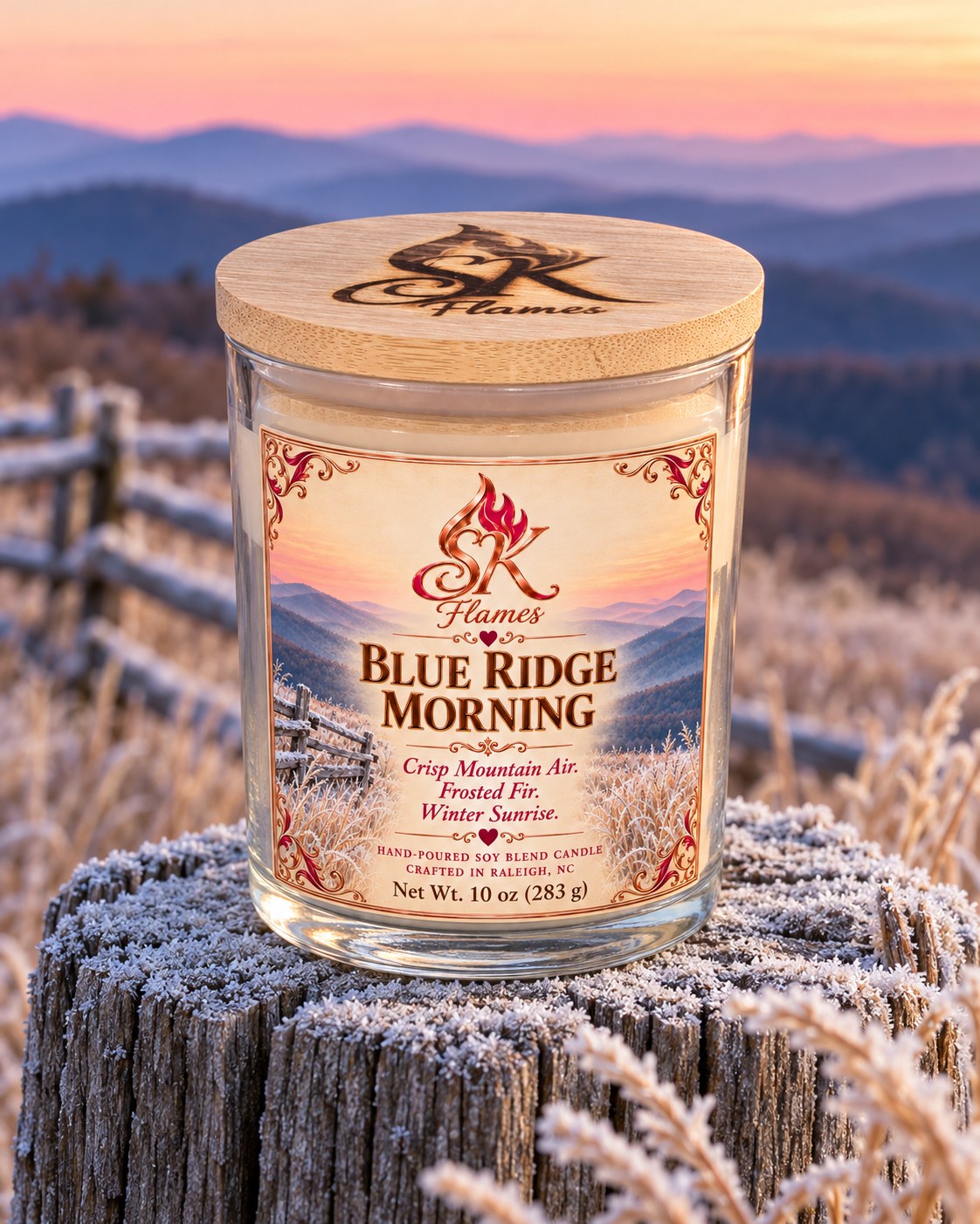 Blue Ridge Morning premium soy blend candle