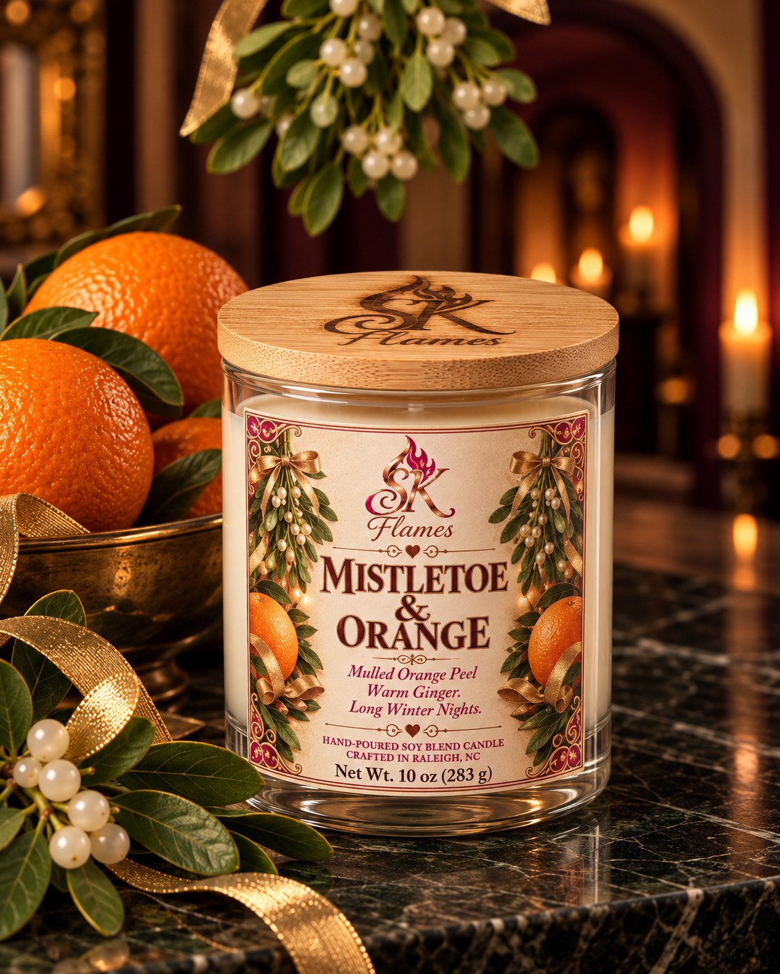 Mistletoe & Orange premium soy blend candle